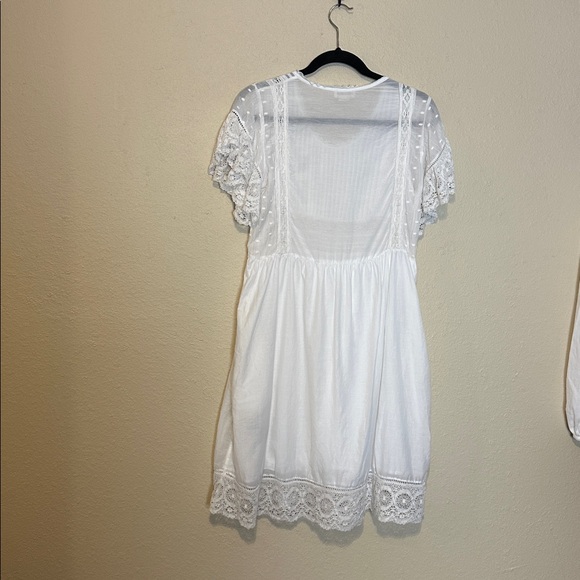 Zadig & Voltaire Roll Cotton White Lace Mini Dress with Pockets Size Small‎ - Picture 9 of 12